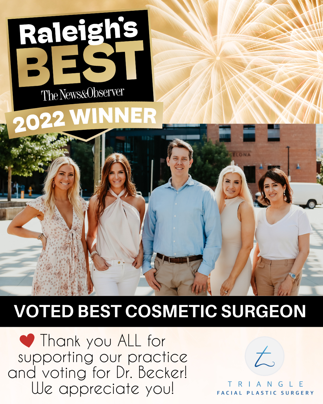Triangle Becker Announcing Raleigh's Best Cosmetic Surgeon 2022...